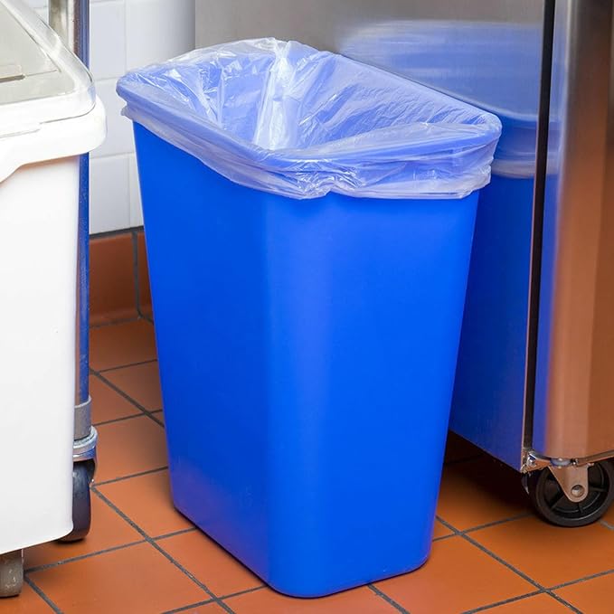 (100 Pack) 30-33 Gallon Trash Bags 1.5 Mil Heavy Duty Fits Round and Square 30-33 gal Trash Cans 33 x 39 Garbage Trash Can Liners (Clear)