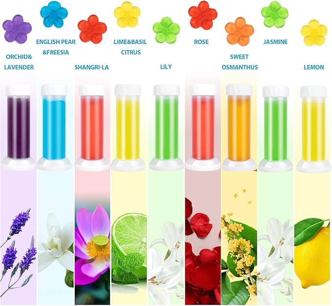 Toilet Gel 120 Count 9 Kinds Of Scent Toilet Gel Stamp Toilet Bowl Cleaners
