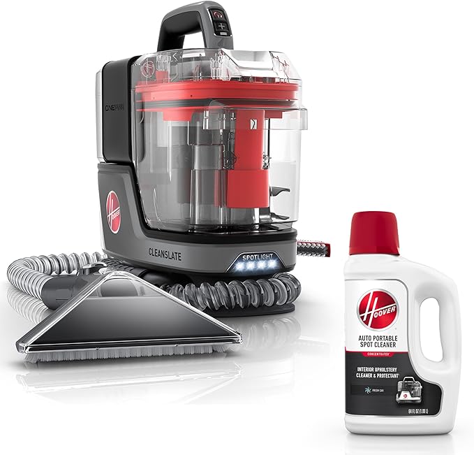 Hoover ONEPWR CleanSlate Cordless Portable Carpet &amp Upholstery Spot Cleaner Machine Stain Remover Auto and Car Detailer BH14000V + 64 oz Auto Portable Solution Fresh Scent AH31718