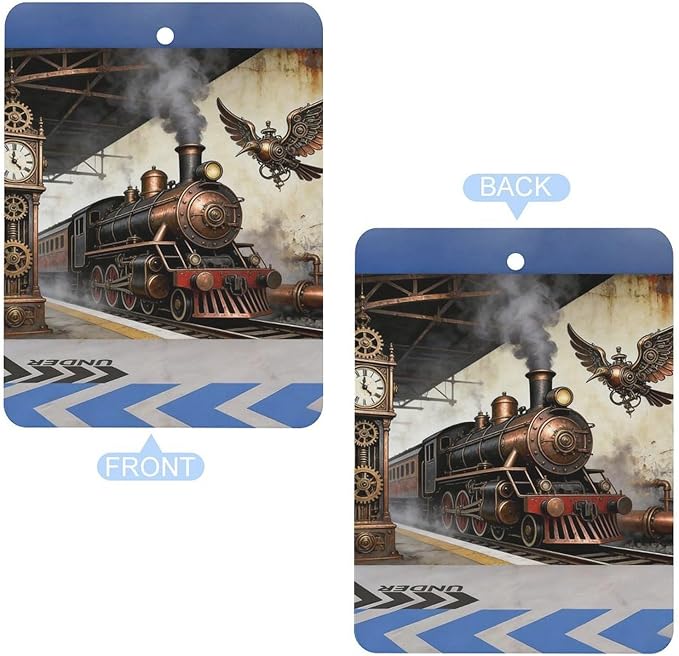 5PCS Car Air Freshener Hanging Personalized Double Sided Steampunk Express Car Fresheners Long Lasting New Cars Scents Cute Automotive Freshies for Closets Drawers (tea)