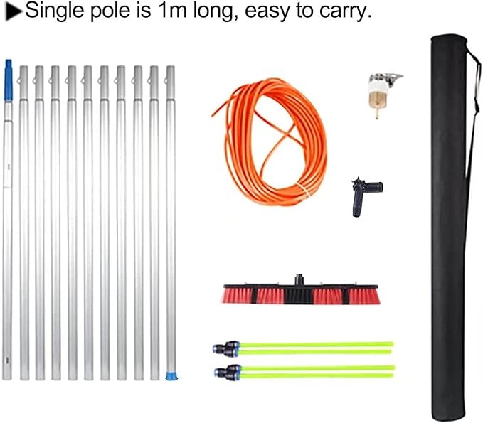 5-12m Window Cleaning PoleWater Fed Telescopic BrushExtendable Cleaner Conservatory Roof Cleaning Photovoltaic and Solar Panels