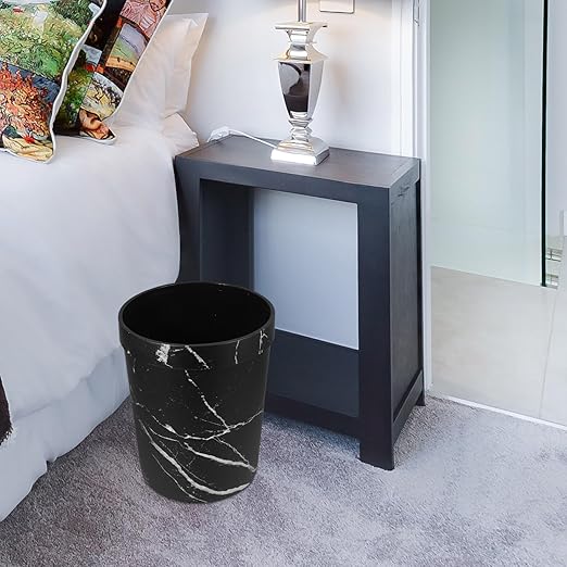 Marble Bathroom Trash Can Nordic Style No Lid Wastebasket for Office Home and Hotel Stylish Waste Container for Bedroom and Bathroom Convenient Waste Container