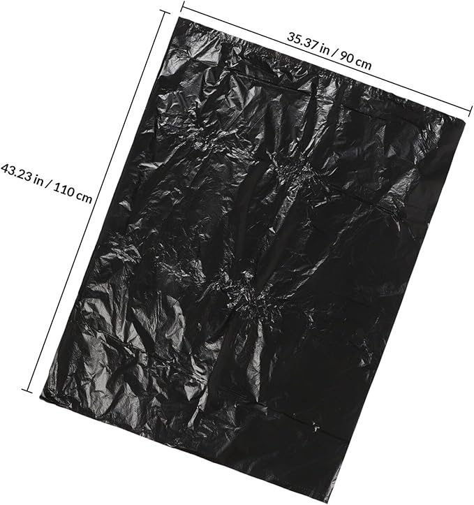 25pcs Black Trash Bags 90x110cm Thickened Plastic Garbage Bags for Kitchen Bathroom Office Waste Disposal