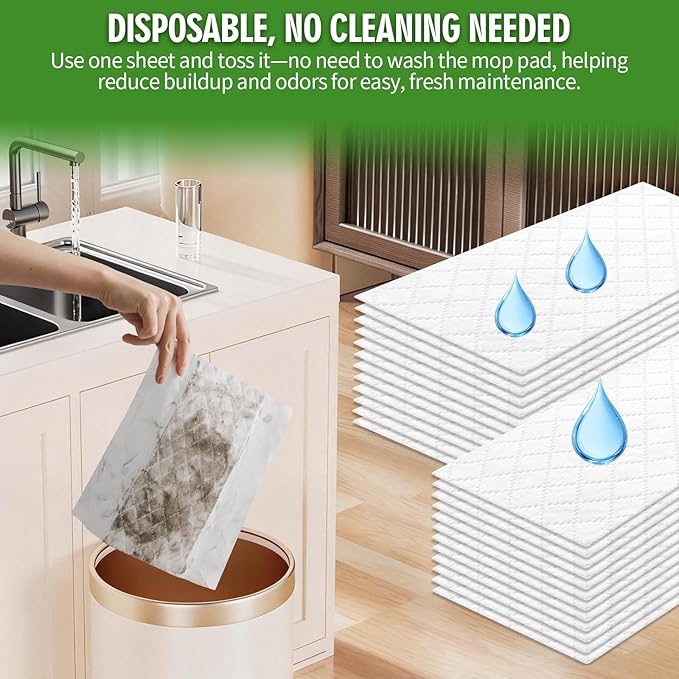 36 Count Heavy Duty Wet Pad Refills Compatible with Swiffer Sweeper Mop &amp Clorox Mop Disposable Unscented Wet Mopping Cloths for Multi-Surface Floor Cleaning