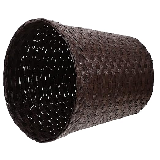 Wicker Waste Basket Wicker Trash Basket Hyacinth Trash Can Wicker Garbage Can for Bedroom Bathroom Coffee 10 Inch