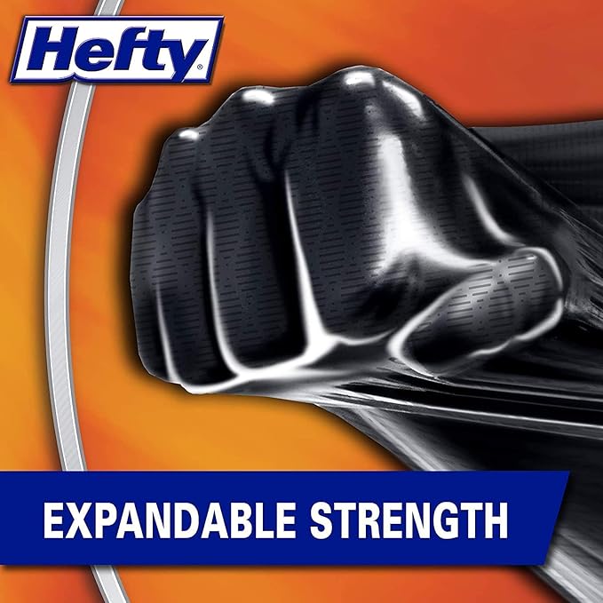 Hefty Ultra Strong Multipurpose Trash Bags Black Large Flexible Bags with Drawstring White Pine Breeze Scent 30 Gallon Bags 25 CT Bags Per Pack (Pack of 3)