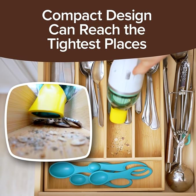 Horsepower Duck Compact Cordless Vacuum Ultra-Powerful Upgraded Battery for Extra-Long Run Time AS SEEN ON TV Strong Suction Easy to Store Portable &amp Rechargeable. Home &amp Auto (Duck Basic