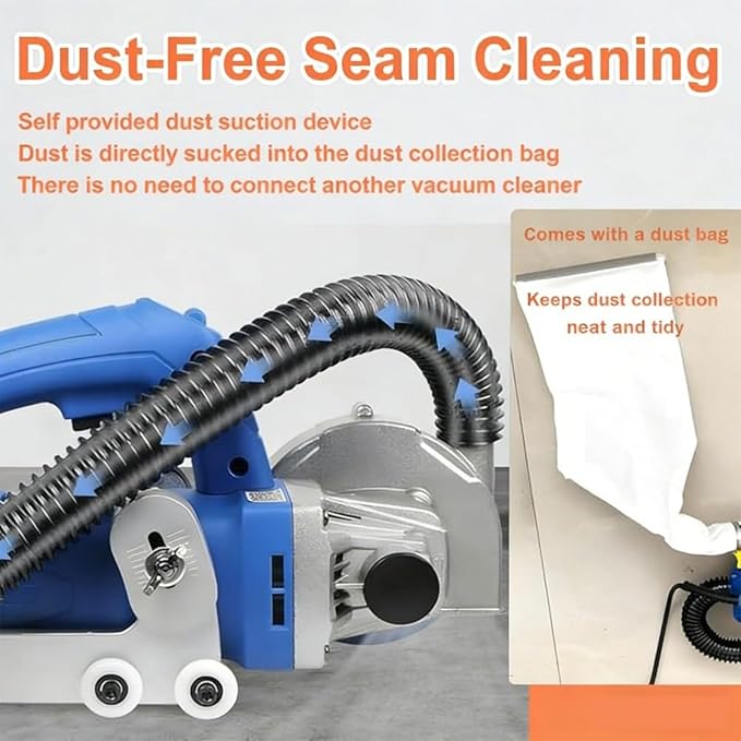 Professional 1200W Grout Remover Tool 9000RPM High-Speed Electric Tile Seam Cleaning Machine for DIY Regrouting and Cleaning Old Cement Between Ceramic Tiles(Machine+1.2mm Seam Cleaning Shee