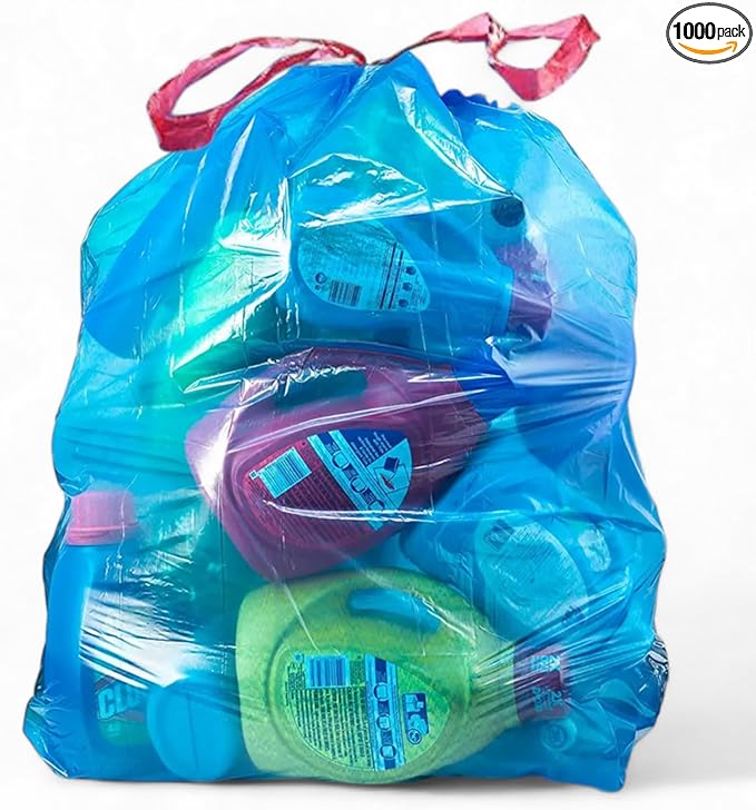 LIMELINEN Blue Recycling trash bags 13 gallon – 1000ct Leak and Odor-Resistant Heavy-Duty Plastic Garbage Bags for Home and Commercial Use