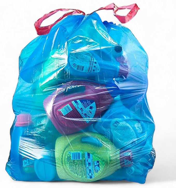 LIMELINEN Blue Recycling trash bags 13 gallon – 400ct Leak and Odor-Resistant Heavy-Duty Plastic Garbage Bags for Home and Commercial Use