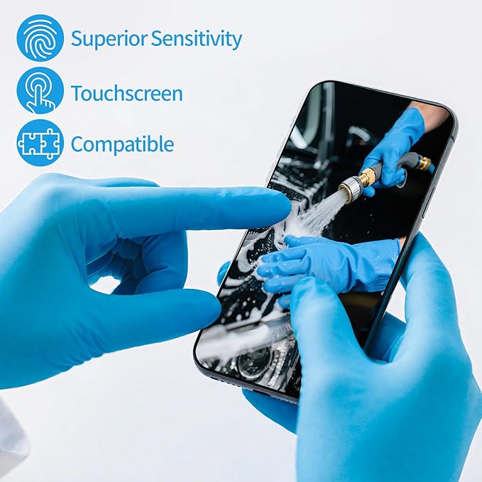 Blue Nitrile Gloves Disposable Latex &amp Powder Free Food Safe Gloves for Cooking Kitchen Cleaning Healthcare Salons