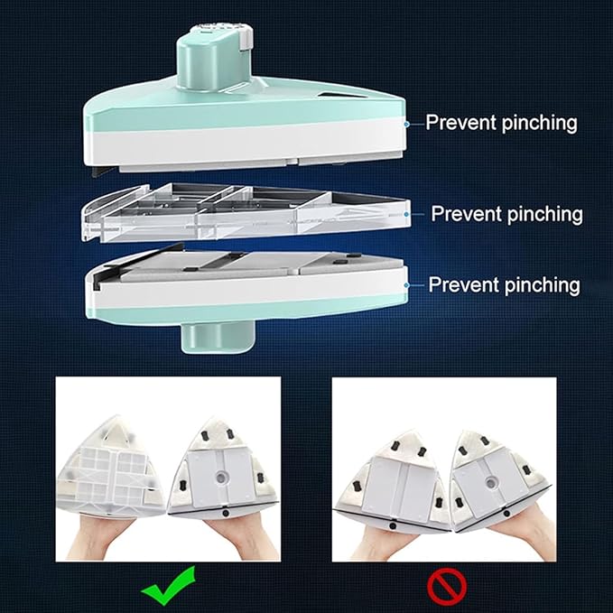 Outside Magnetic Window Cleaner Window Cleaner Magnetic Window Cleaner 5-Files Adjustable Glass Cleaner Wiper Cleaning Tools for Double Glazed Window