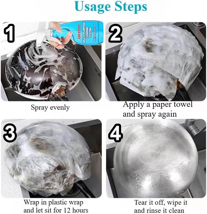 Pot Bottom Cleaner &amp Degreaser - Compatible with JAKEHOE Multi-Purpose Foam Cleaner Heavy-Duty Grease Cleaner Powerful Degreaser Cleaning Spray(5pcs)