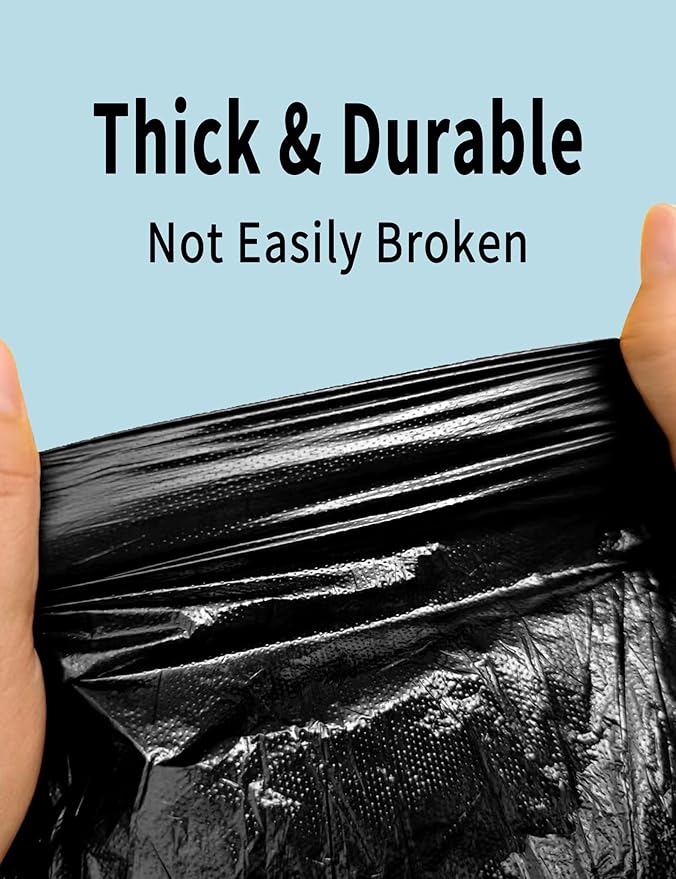 4 Gallon Trash Bags - Drawstring small trash Bags for Bathroom Kitchen Bedroom Office 200Count Durable &amp Thick Trash Bag 4 Gallon black Trash Bags