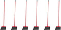 Amazon Basics Angle Broom With Metal Handle for Floor Cleaning and Sweeping 11 inches Wide 6-Pack Black &amp Red