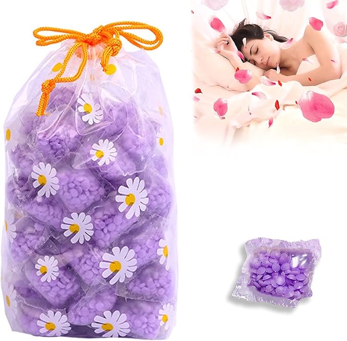 60Pcs Scent Booster Crystals Independent Package Fragrance Beads Bags in-Wash Scent Booster Beads Laundry Freshener Beads (Lavender)