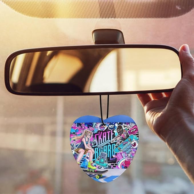 5PCS Car Air Freshener Hanging Personalized Double Sided Skate Girl Car Fresheners Long Lasting New Cars Scents Cute Automotive Freshies for Closets Drawers (tea)