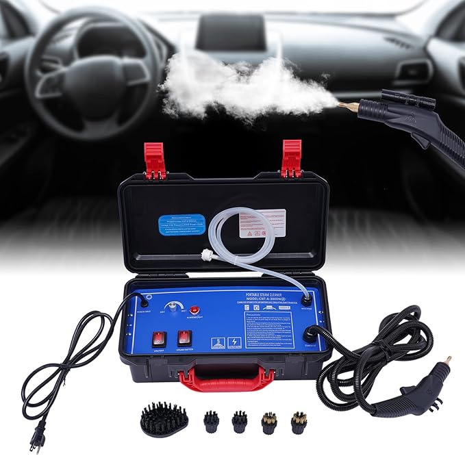 1700W Handheld High Pressure Steam Cleaner Home High-Temp Steam Cleaning Machine Vehicle Auto Cleaning Tool Steam Washer for Car Detailing Household Kitchen Range Hoods 3-5bar (Type 2)