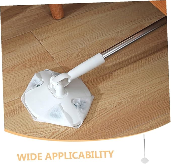 Yardwe Rotating Dust Mop with Washable Pad 1pcs Dry Hardwood Floor Sweeper Triangle Mop Head Household Cleaning Tool for Wall and Wood Floors