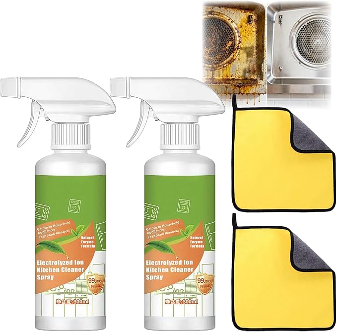 XIRUJNFD Natural Enzyme Formula to Household Appliances Electrolyzed Ion Kitchen Cleaner Spray Multi-Purpose Cleaner for Hold Oven Stove Range Hood Easy Cleaning Household Items (2)
