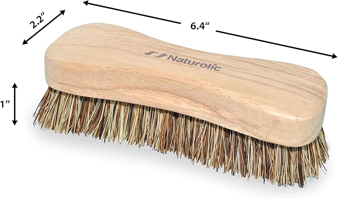 All-Natural Wooden Scrub Brush | Wooden Handle | Palmyra Bristle Brush for Cleaning | Eco Friendly Cleaning Products | Pack of 12