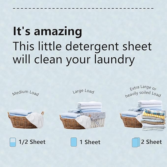 MIGHT SHEETS Laundry Detergent Sheets (50 Loads) Fresh LinenGreat For TravelApartments DormsMIGHT SHEETS Laundry Detergent Strips Eco Friendly &amp Hypoallergenic (Pack of 3)