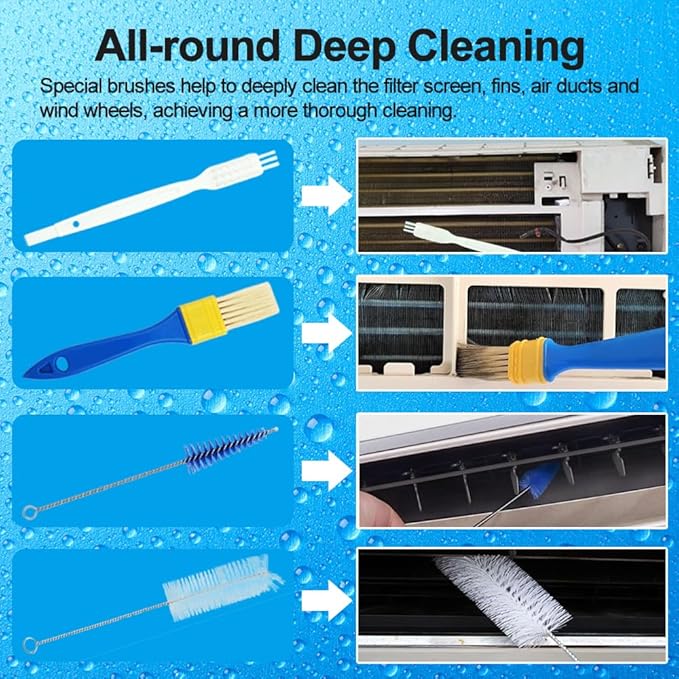 Ac Cleaning Bag With Support Rods Air Conditioner Cleaning Kit with Strong Washing Tool Ac Cleaning kit Minisplit Cleaning Kit Air Conditioning Water Bag Kit Universal for Home AC Cleaning