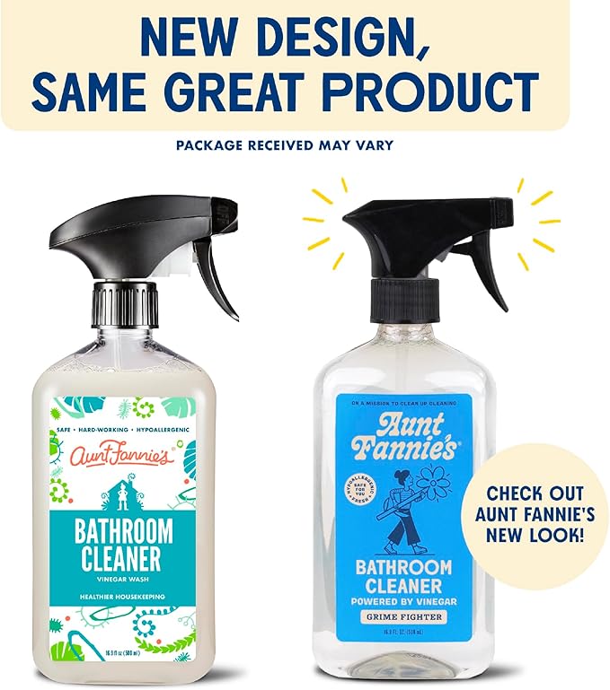 Aunt Fannie's Bundle: Bathroom Cleaner Spray 6 Pack + Vinegar Cleaning Wipes 35 Count Eucalyptus