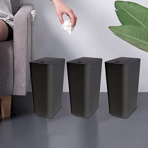 Yajuyi 3X Bathroom Small Trash Can with Lid Wastebasket Waste Basket Garbage Bin for Craft Room