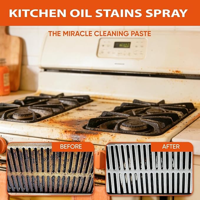2026 New Heavy-Duty Kitchen Degreaser Foam Cleaner Clean Kitchen Up Oil Stains Spray Heavy Oil Stain Grease Cleaner Multi-purpose Foam Cleaning Spray (2PCS)