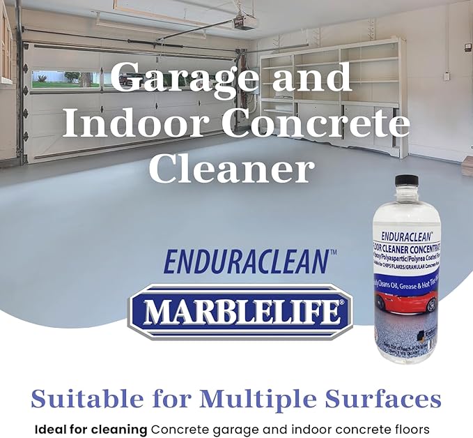 Marblelife EnduraCLEAN Garage and Indoor Concrete Floor Coating Cleaner Effective Basement &amp Garage Floor Cleaner Effective Concrete Cleaner Ready-To-Use Cement Cleaner &amp Degreaser 32 oz