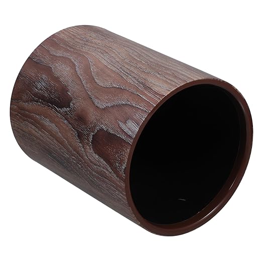 Imitation Wood Grain Capacity Trash Can for Home and Office Versatile Wastebasket for Bathroom Kitchen and Utility Room Lightweight and Easy to Clean Rubbish Bin