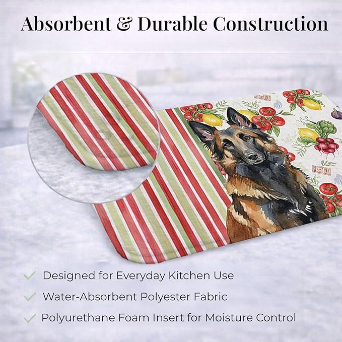 Caroline's Treasures Belgian Tervuren Vegetables Dish Drying Mat Absorbent Dish Drying Mat Pad for Kitchen Counter Dish Drainer Mat for Countertop 14 x 21 Multicolor