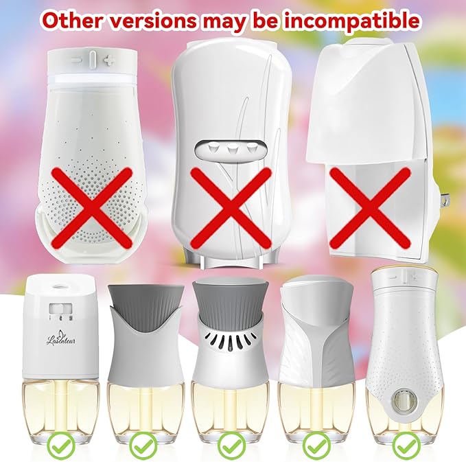 Plug In Air Freshener Refills 12 Pack – Cherry Blossom Raspberry Balsam Fir Coconut Spring &amp Summer Scented Refill for Home &amp Bathroom Compatible with Air Wick &amp Glade Not for Glade