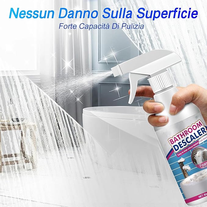 Bathroom Descaler Foam Cleaner Spray 2026 New Upgraded Multipurpose Stubborn Stains Cleaner All Purpose Rinse Cleaning Foam Powerful Descaling Cleaning Agent for Kitchen Bath Glass (2)