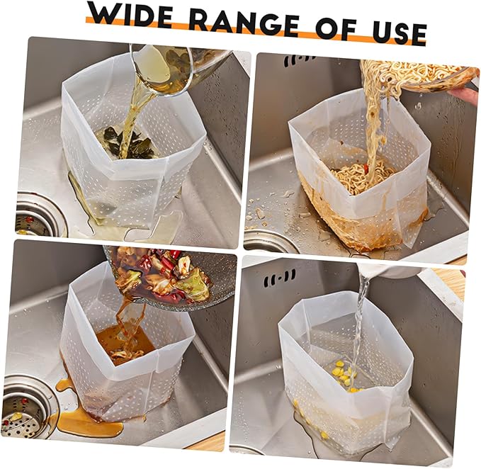 VICASKY 150 Pcs Self Standing Garbage Bags for Kitchen Sink Strainer Transparent Trash Bags for Daily Use Upright Waste Bin Liners for Bathroom Bedroom Office Food Scrap Disposal