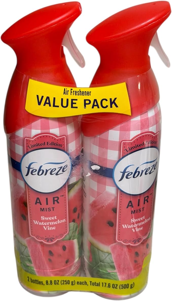 Generic F.e.b.r.e.z.e Air Mist Odor-Fighting Air Freshener 8.8 oz. Aerosol Can Pack of 2 (Sweet Watermelon Vine) Clear