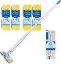 LOLA Squeezematic Butterfly Automatic Sponge Mop 4 Mop Heads - 2 Foam w/ Cellulose Layer &amp 2 All Foam 9 Head w/ Scuff Remover