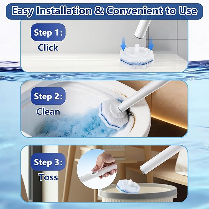 40 Count Toilet Wand Refills for Clorox Disposable Toilet Brush Head with Rich Foaming Extra Thick Triple-layer Refills Strong Cleaning &amp Scrubbing Power Disposable Toilet Cleaning System
