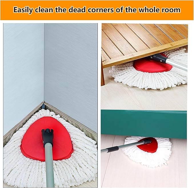 12Pack Spin Mop Replacement Heads100% Microfiber Mop Head Replacement Compatible with Triangle Spin Mop 360 Degree Spin Mop Refill for Easy House Cleaning Floor Mopping