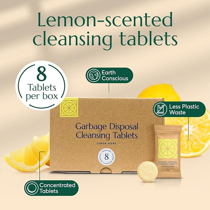 CLEANOMIC Garbage Disposal Cleaner Diswasher Pods &amp Reusable Kitchen Cloth Bundle