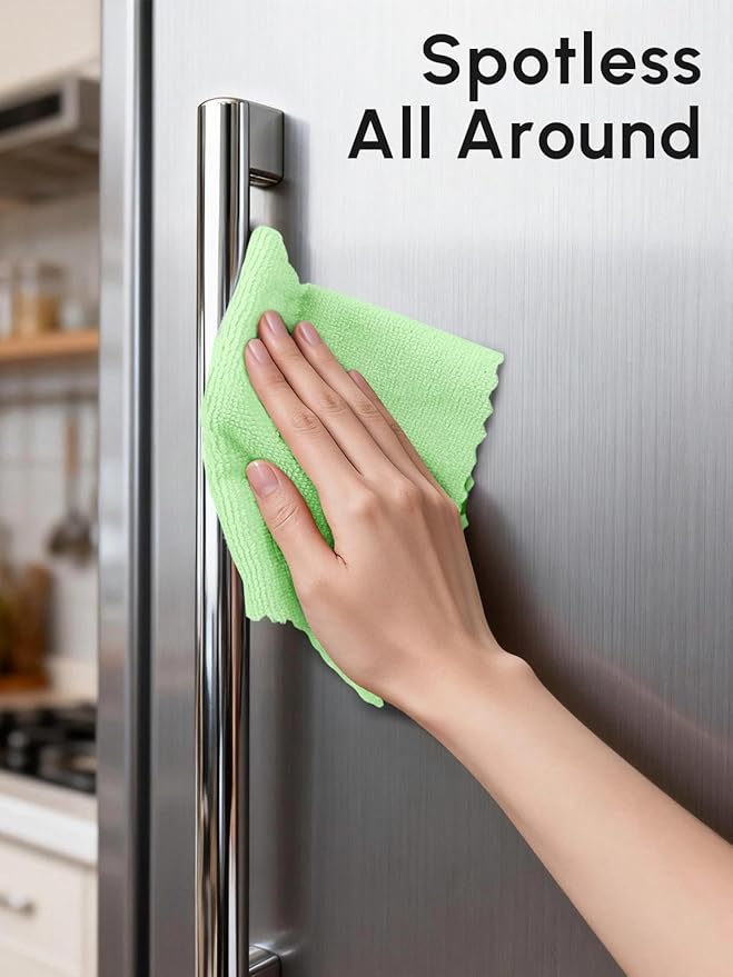 Microfiber Cleaning Cloths Roll 75 Pack Tear Away Microfiber Towels Roll 12 x 12 Lint Free Rags Reusable Cleaning Cloths Washable Scratch FreeUltra Absorbent Dish Rags(Green)