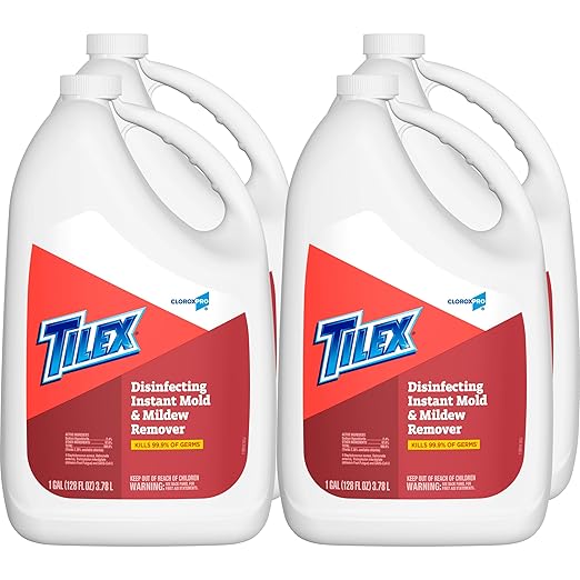 CloroxPro Tilex Disinfecting Instant Mold and Mildew Remover Refill 128 Ounces Each (Pack of 4) (35605) Package May Vary