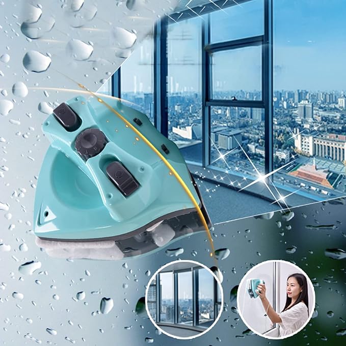 Magnetic Window Cleaner Double Side Magnetic Window Cleaner 8-Files Adjustable Glass Wiper Cleaning Tool for Outside Window Washer Cleaner