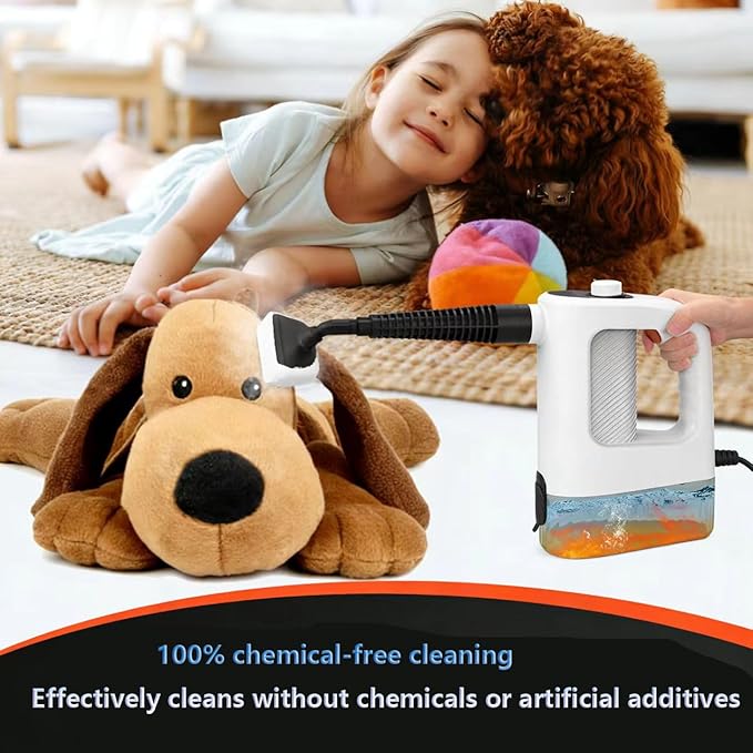 Handheld Steam Cleaner 15s Instant Heat 400ML Tank Portable Steamer for Grout Floor Couch Furniture Kitchen Lockable Refill Anytime