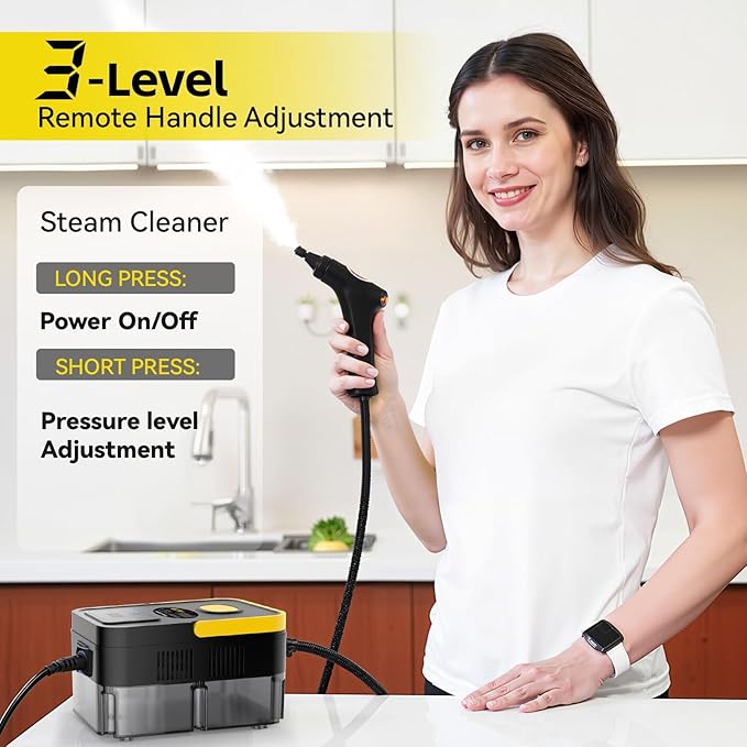 Steam Cleaner 2500W High Pressure Steam Cleaner for Home 10s Fast Heat-Up Chemical-Free Steamer for Cleaning with 6 Steam Levels 41oz Tank Handheld Steam Cleaner for Car Grease Grout Tile