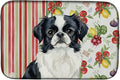 Caroline's Treasures Black and White Japanese Chin Vegetables Dish Drying Mat Absorbent Dish Drying Mat Pad for Kitchen Counter Dish Drainer Mat for Countertop 14 x 21 Multicolor