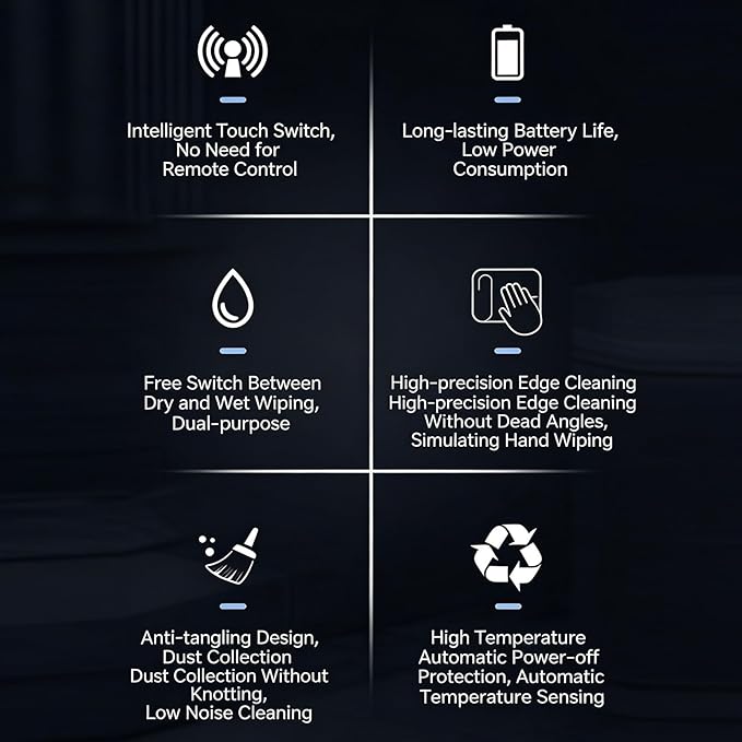 Practical Low Noise Robot for Peaceful Night Use Multifunction Wet Dry Mopping on Multiple Surfaces Types Quiet Machine