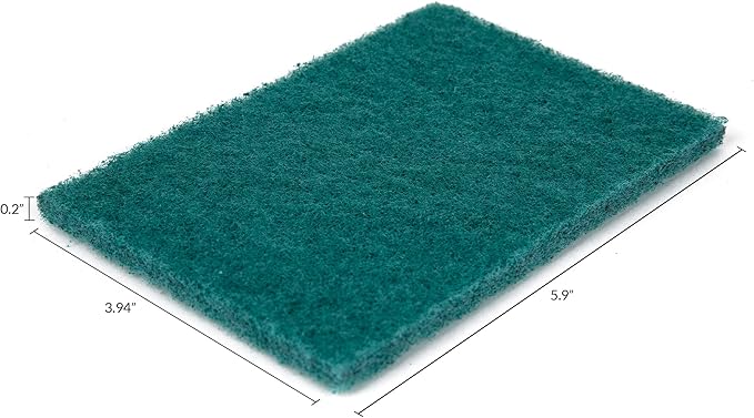 50-Pack Heavy Duty Green Scouring Pads 4x6 Inch | Reusable Non-Scratch Scrub Pads for Kitchen Dishes Pots Pans Grills &amp Household Cleaning | Multipurpose Scrubbers for Tough Stains