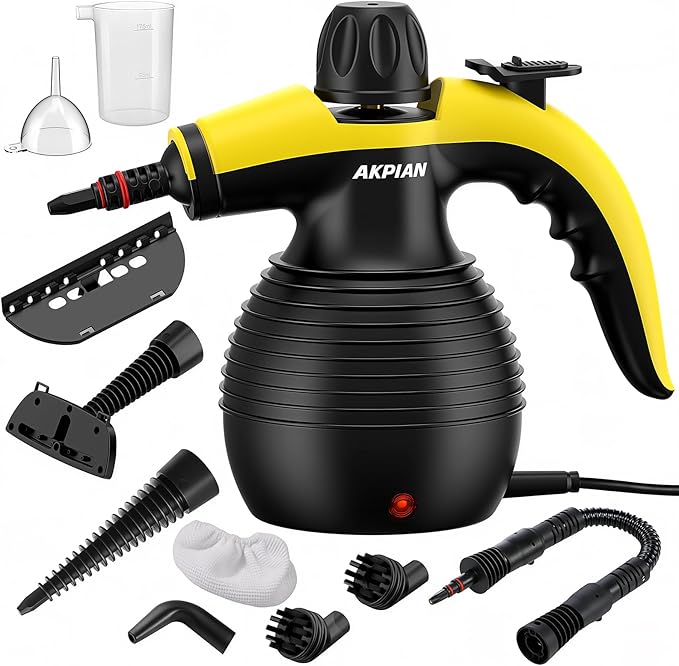 Handheld Steam Cleaner Steamer for Cleaning Multipurpose Portable Steam Cleaners for Home Use with Safety Lock and 10 Accessory Kit to Remove Grime Grease and More Save Time and Effort